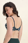 Zivame Padded Regular Wired Medium Coverage Tshirt Bra - Forest Green Floral — thumbnail 4